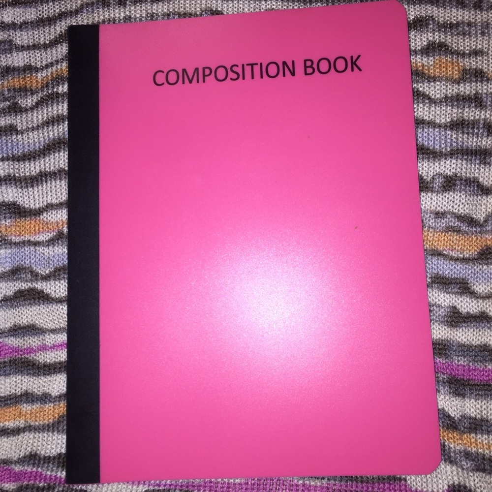 Jot Composition Notebook Pink Washable Cover 70 Sheets